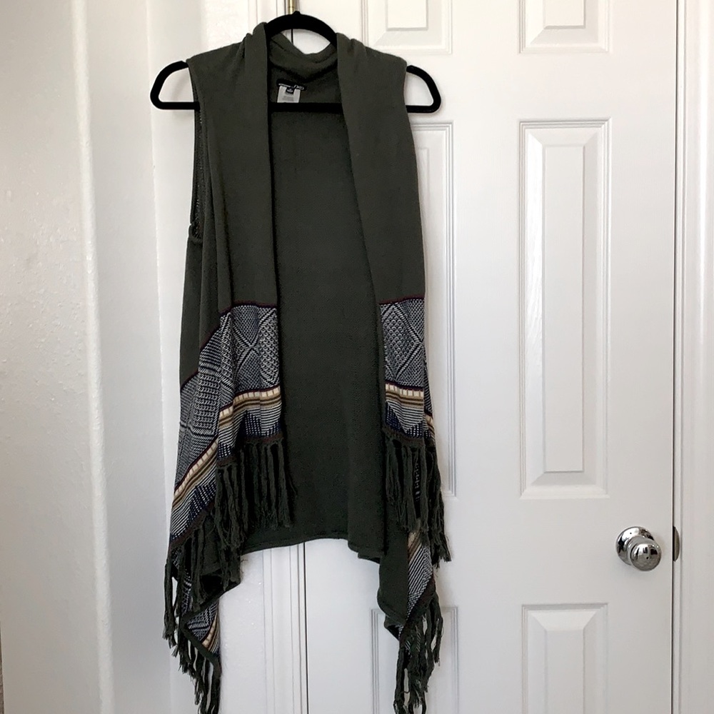 Oversize Chunky Vest Olive Green